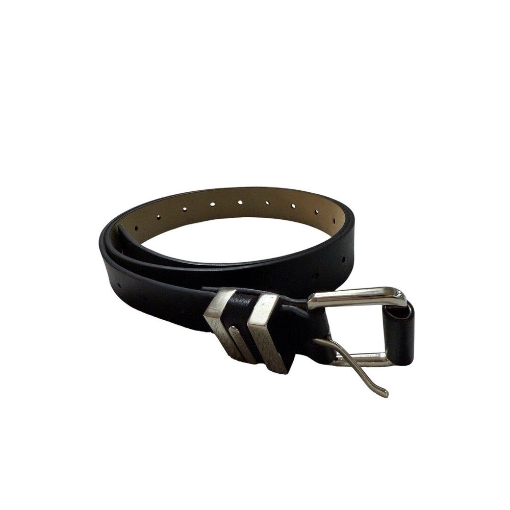 Steve Madden Black Belt Size L Silver Hardware Multi Hole NWOT